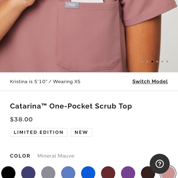 Figs mauve scrub set size small - Picture 4 of 6